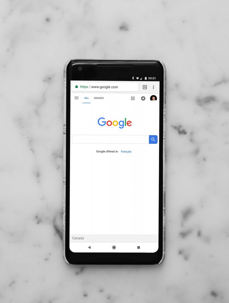 a white cell phone