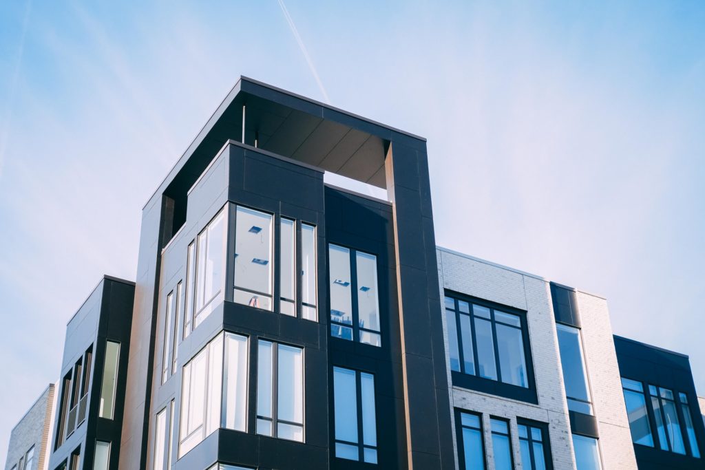 a building with many windows