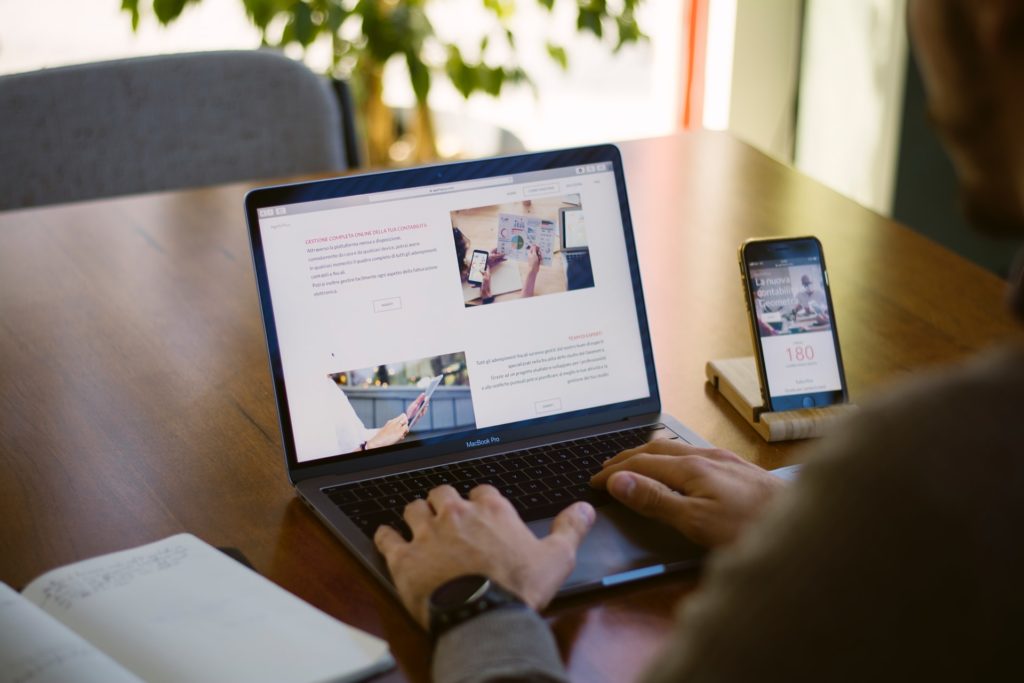 a person using a laptop