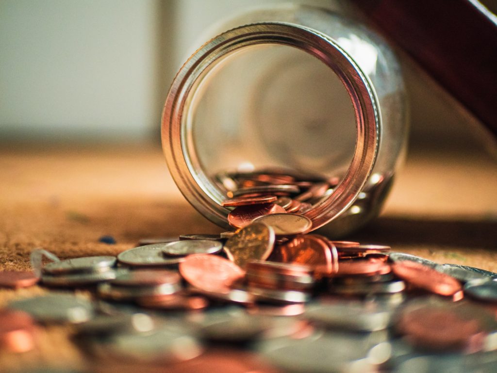 a close-up of a pile of coins