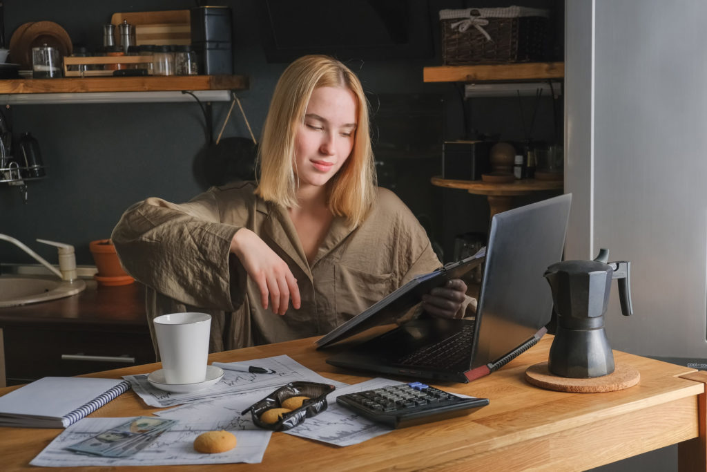 a person sitting at a desk